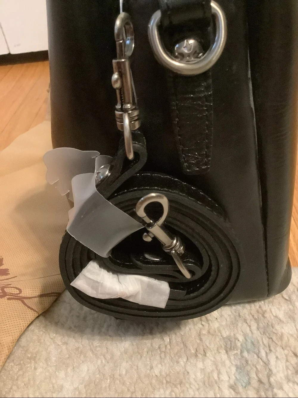 NWT! Patricia Nash Black Leather Top-Handle Women's Bag with Silver Ring Handles